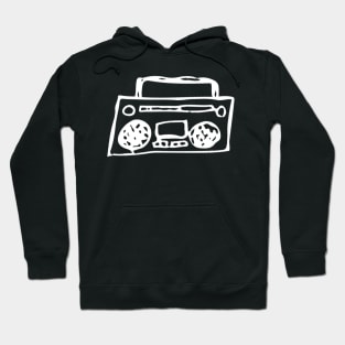 Boombox Doodle White Hoodie